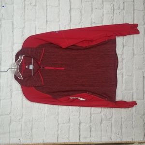 Adidas Climalite Red Sweatshirt Gray Logo Size L
